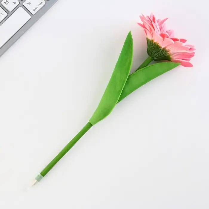 Ручка прикол, шариковая, синяя паста, 1.0 мм &laquo;8 марта: Розовая гербера&raquo;