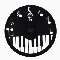 Часы настенные интерьерные &laquo;Пианино&raquo;, бесшумные, плавный ход, d=40 см, металл, чёрные