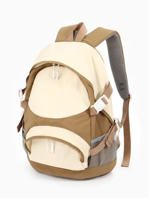 Рюкзак, 1 отделение, 4 кармана, 30&times;14&times;43 см, бежевый