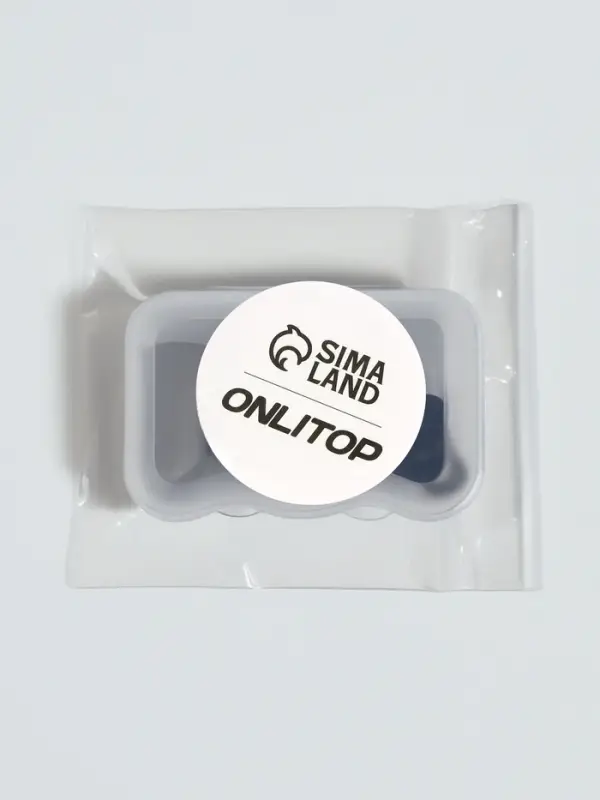 Беруши, 3&times;1.3 см, в футляре, набор - 2 пары, силиконовые, чёрный/серый