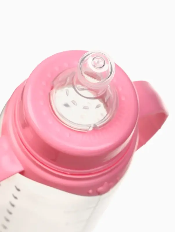 Бутылочка для кормления M&B &laquo;Доченька&raquo;, классическое горло, с ручками, от 3 мес., 250 мл., розовый