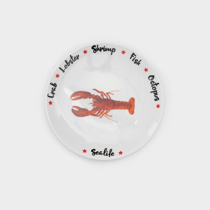 Набор фарфоровых тарелок Sealife, 6 предметов, рисунок МИКС Набор фарфоровых тарелок Sealife, 6 предметов, рисунок МИКС