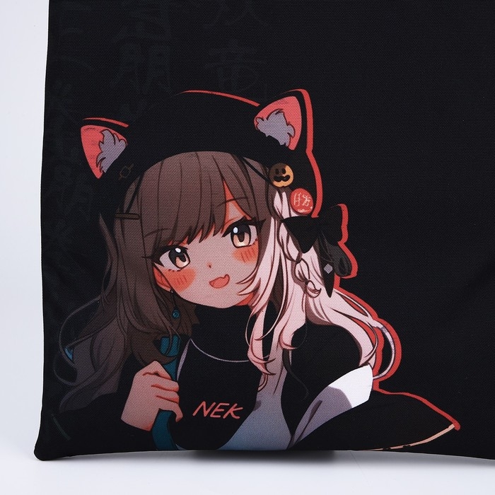 Шопер шопер «Аниме девочка», 35х0.5х40 см, отдел без молнии, без подклада, чёрный Шопер шопер «Аниме девочка», 35х0.5х40 см, отдел без молнии, без подклада, чёрный