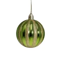 Ёлочные игрушки &laquo;Агнет&raquo;, шары новогодние, d=6 см, набор 12 шт., полосы, зелёный