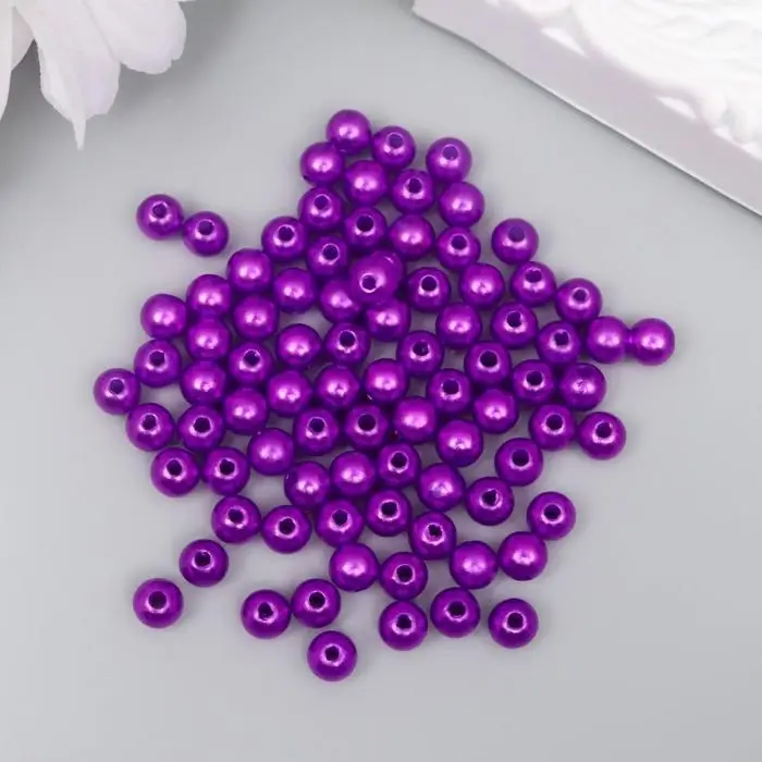 Бусины для творчества пластик Бусины для творчества пластик "Сливовый" набор 200 шт d=0,6 см