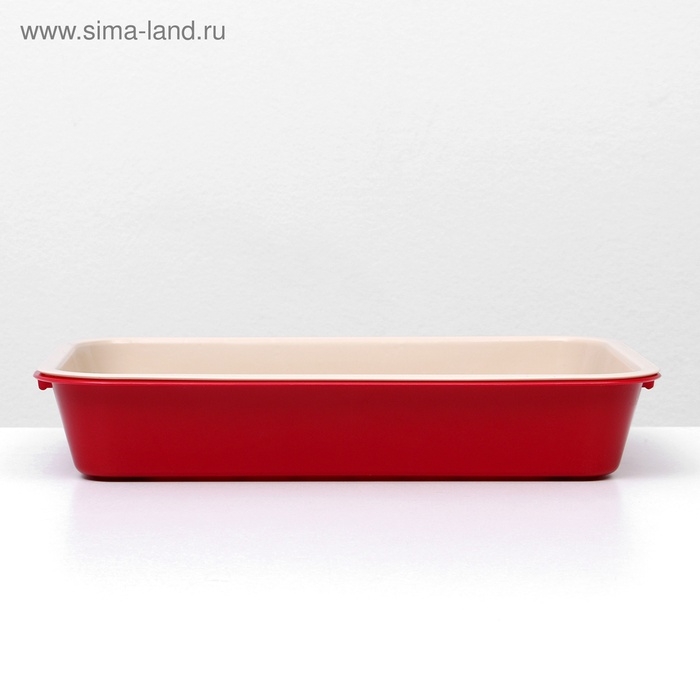 Туалет средний с сеткой 36 х 26 х 6,5 см, бежевый/красный Туалет средний с сеткой 36 х 26 х 6,5 см, бежевый/красный