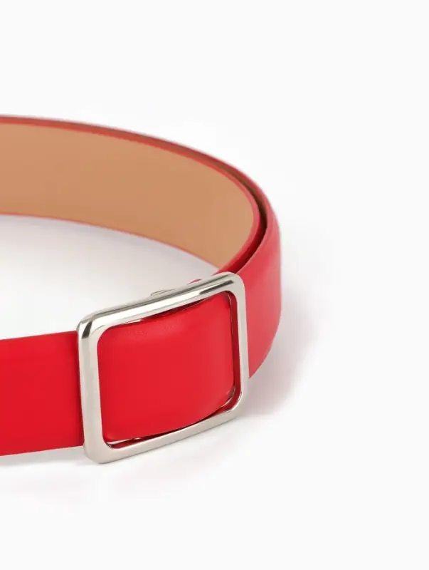 Ремень женский, 3.5&times;110 см, пряжка матовая, затяжка, красный