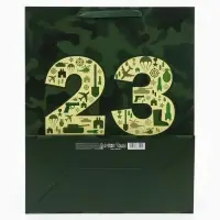 Пакет подарочный ламинированный вертикальный &laquo;23 февраля&raquo;, XL 40&times;49&times;19 см