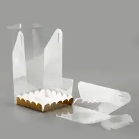 PVC Коробка для бенто - торта, прозрачная, 16&times;16&times;12 см