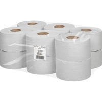 Бумага туалетная д/дисп 1сл белая втор втул 200м 12рул/уп_200W1