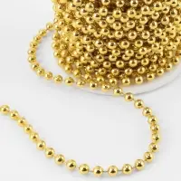 Бусы на нитях, 4 мм, 9&plusmn;1 м, цвет золотой