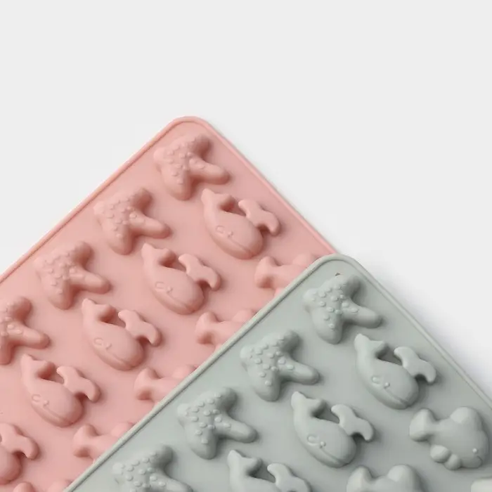 Форма для мармелада Доляна «Морские секреты», силикон, 21,5×13×1 см, 40 ячеек, цвет МИКС Форма для мармелада Доляна «Морские секреты», силикон, 21,5×13×1 см, 40 ячеек, цвет МИКС