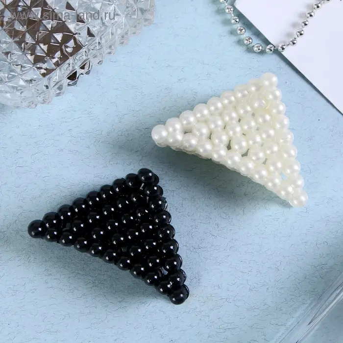 Крабик для волос «Бусины», треугольник, 6 см, МИКС Крабик для волос «Бусины», треугольник, 6 см, МИКС