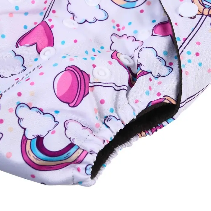 Многоразовый подгузник «Карамельки», 3-15 кг, угольно-бамбуковая ткань, Крошка Я