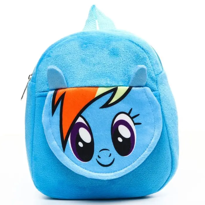 Рюкзак детский для девочки, плюшевый на молнии, с карманом, 19 х 22 см  Рюкзак детский для девочки, плюшевый на молнии, с карманом, 19 х 22 см "Радуга Дэш", My little Pony