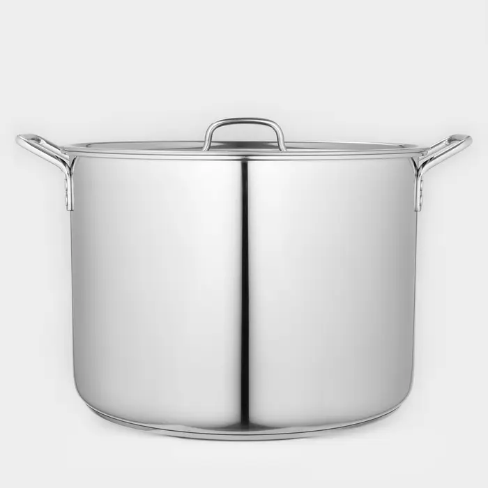 Котёл Катунь &laquo;Общепит&raquo;, 30 л, d=40 см, h=28 см, с крышкой, капсульное дно, индукция, нержавеющая сталь, хромированная