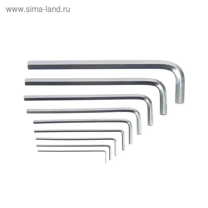 Набор ключей шестигранных ТУНДРА, удлиненных, CrV, 1.5 - 10 мм, 9 шт.