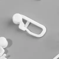 Крючок для штор, ролик с замком, 2.7&times;1.1 см, 20 шт., белый