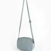 Сумка женская кросс-боди на молнии, 19&times;7&times;15 см, со стёжкой, серо-синяя