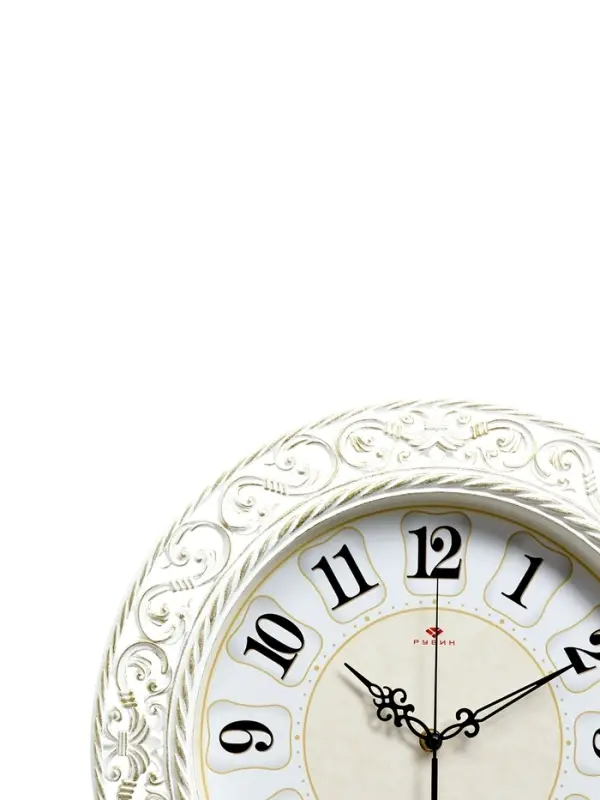 Часы настенные классические, бесшумные, плавный ход, d=39.5 см, белые, от батарейки 1&times;АА