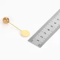 Основа &laquo;Брошь-игла&raquo; с шариком d=1.2 см (набор 5 шт.), L=5 см, площадка 1.5 см, цвет золото