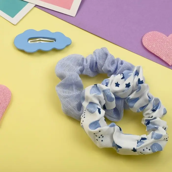 Набор для волос Набор для волос "Милица" 3 шт (невидимка 1 шт - 5 см, резинка 2 шт) фруктики, бело-голубой