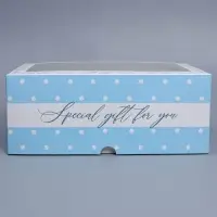Коробка для капкейков, кондитерская упаковка с окном, 6 ячеек «Special gift for you», 25 х 17 х 10 см