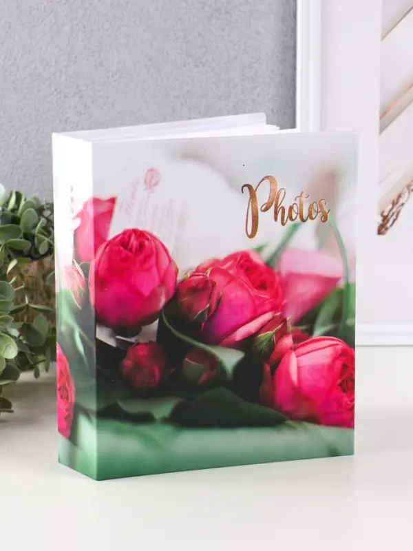 Фотоальбом 200 фото 10X15см, "Розы",  ПП карм.