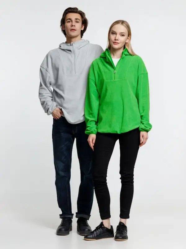 Анорак флисовый унисекс Fliska, зеленое яблоко, размер XS/S Анорак флисовый унисекс Fliska, зеленое яблоко, размер XS/S