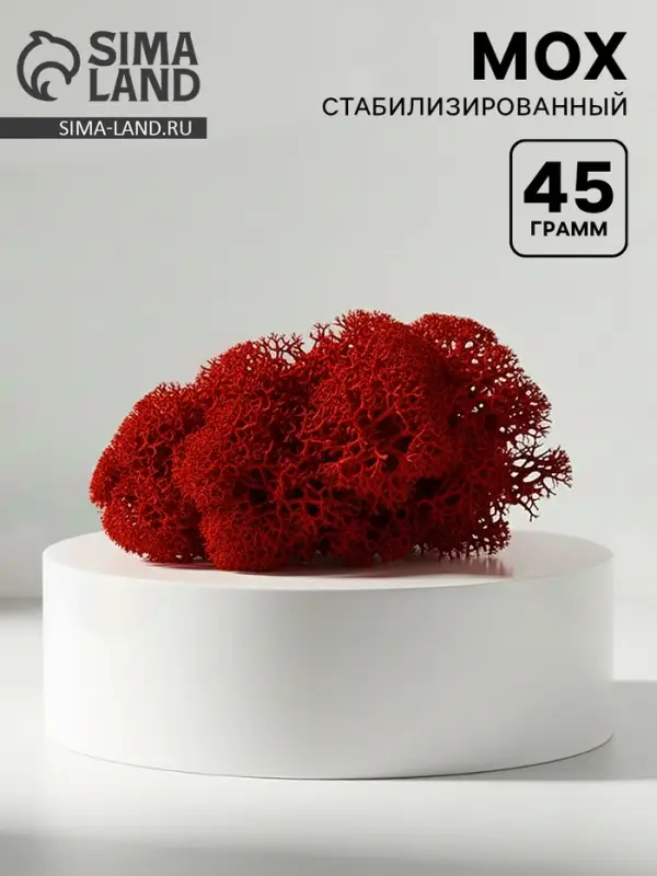 Мох стабилизированный "Красный" 45 гр (+-5 гр).