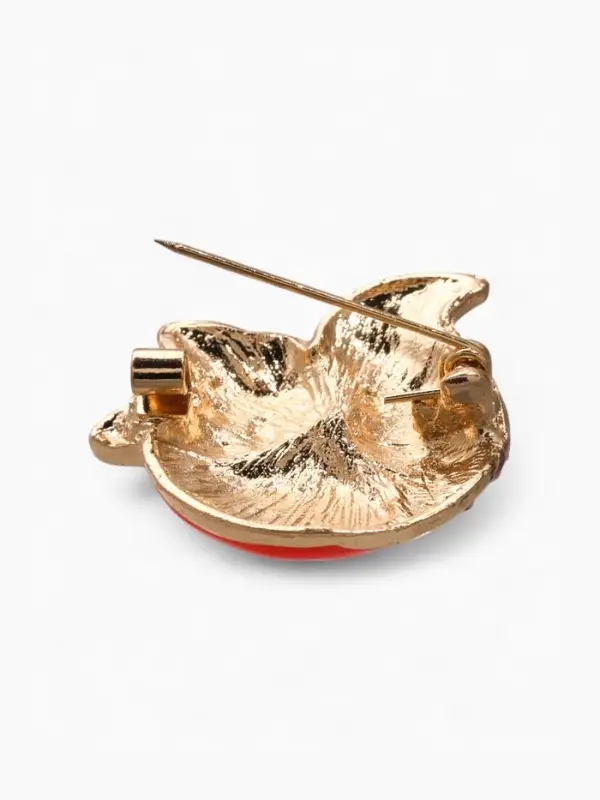 Брошь &laquo;Лиса&raquo;, блестящая, бело-розовая в золоте