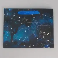 Пакет подарочный ламинированный, упаковка, &laquo;Звёзды&raquo;, MS 23&times;18&times;10 см