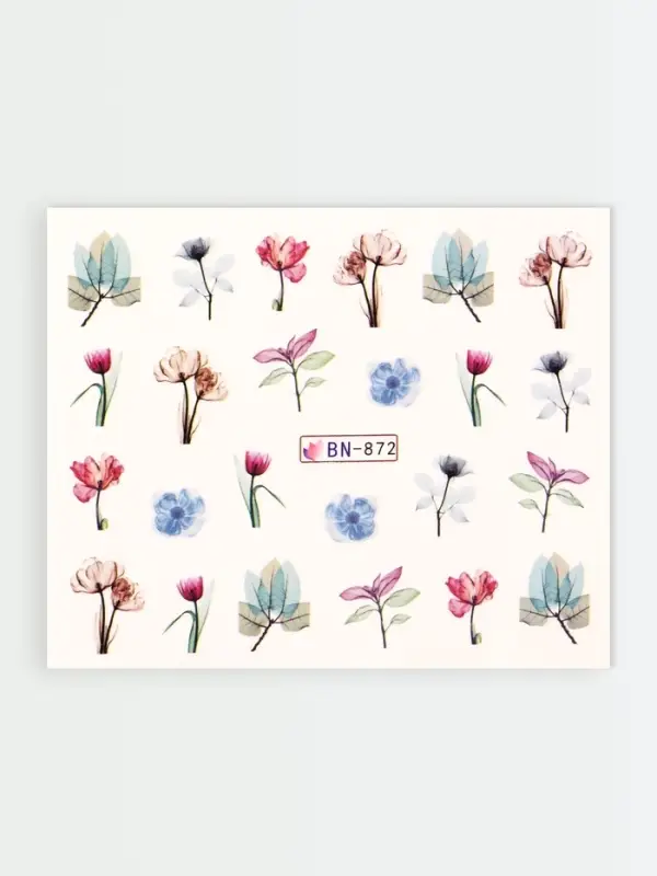 Слайдеры для ногтей «Цветочные мечты», разноцветные