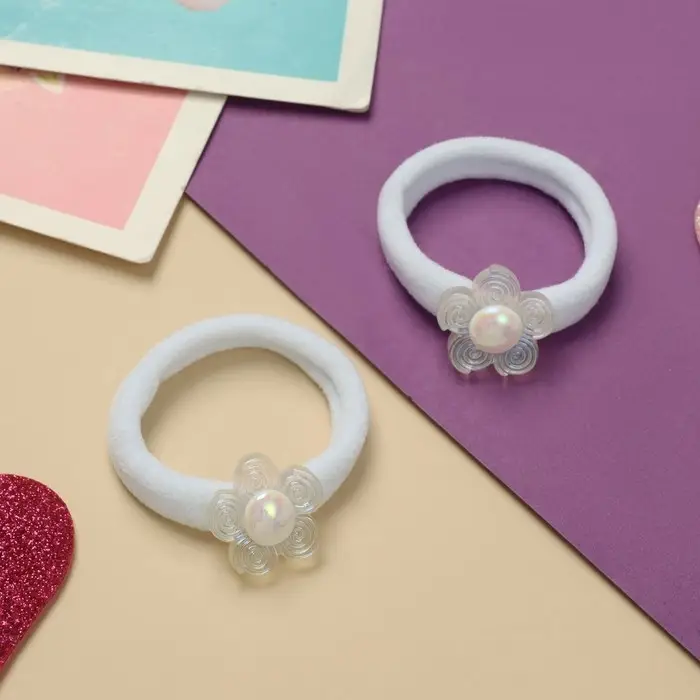 Резинка для волос  Резинка для волос "Фея" (набор 2 шт) цветочек, 4 см, белый