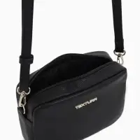 Сумка женская кросс-боди TEXTURA на молнии, 20&times;7&times;15 см, чёрная