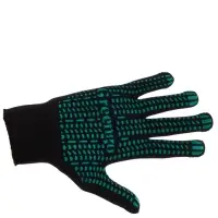 Перчатки садовые, хб, вязка 10 класс, 6 нитей, размер 9, с ПВХ точками, в наборе 5 пар, чёрные, Greengo