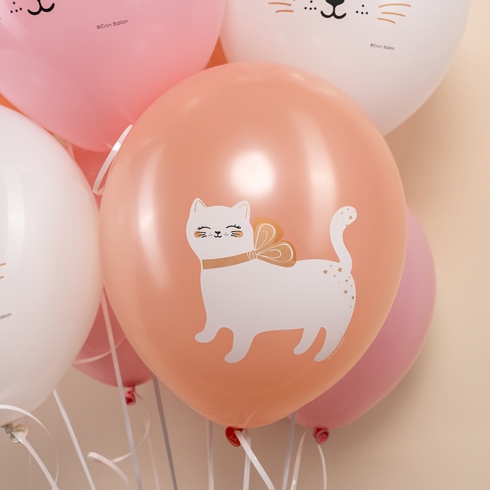 Воздушный шар латексный 12 Воздушный шар латексный 12" "Кошечка с бантом" ассорти, пастель, 1ст., набор 25 шт., МИКС