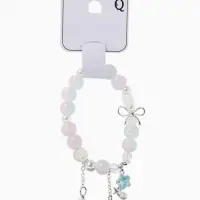 Браслет с подвесками &laquo;Сахарный. Звёздочка&raquo;, d=6 см, шар №10/8, розовый, голубой в серебре