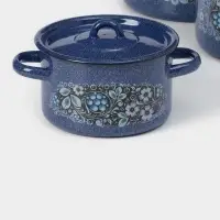 Набор эмалированных кастрюль &laquo;Голубика&raquo;, 3 шт.: 1.5 л, 2.9 л, 4.5 л, синий