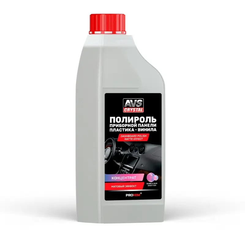 Полироль для приборной панели матовый "Бабл Гам" (концентрат) 1 л AVS AVK-772