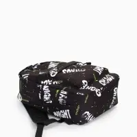 Рюкзак школьный на молнии, с карманами, с абстрактным принтом, 30&times;13&times;42 см, чёрный