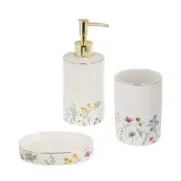 Диспенсер для жидкого мыла тм VETTA Вирджиния, 320мл, керамогранит, белый, 7x7x12 см/18см