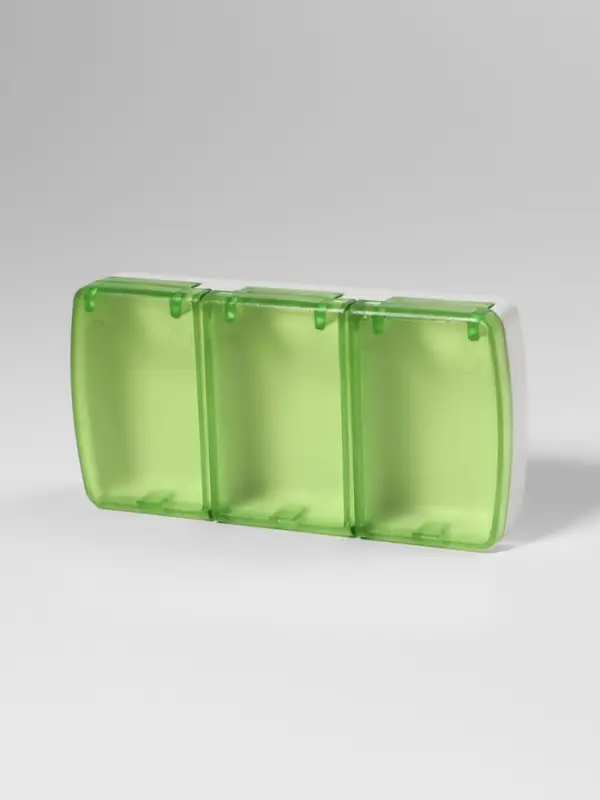 Таблетница, 9.5&times;4.5&times;1.7 см, 3 секции, МИКС