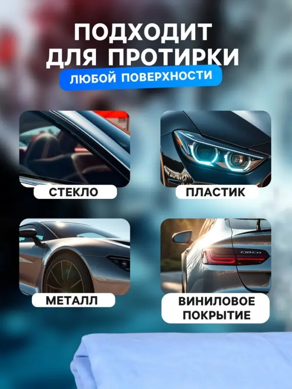 Замша протирочная Grand Caratt 43&times;32 см, ультравпитывающая в тубе, синяя