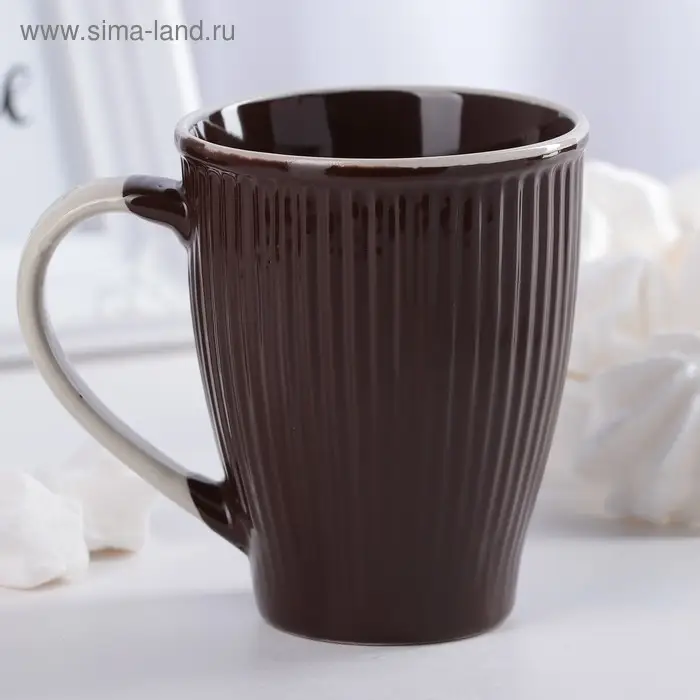 Кружка керамическая Доляна Coffee, 270 мл, цвет коричневый Кружка керамическая Доляна Coffee, 270 мл, цвет коричневый