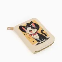 Кошелёк на молнии &laquo;Выбражулька&raquo;, 8.5&times;2.5&times;10.5 см, с принтом, бежевый