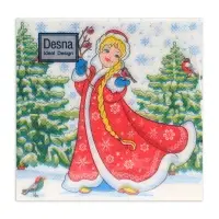 Салфетки новогодние бумажные Desna Design «Снегурочка», 1 слой, 24x24 см, 40 шт Салфетки новогодние бумажные Desna Design «Снегурочка», 1 слой, 24x24 см, 40 шт