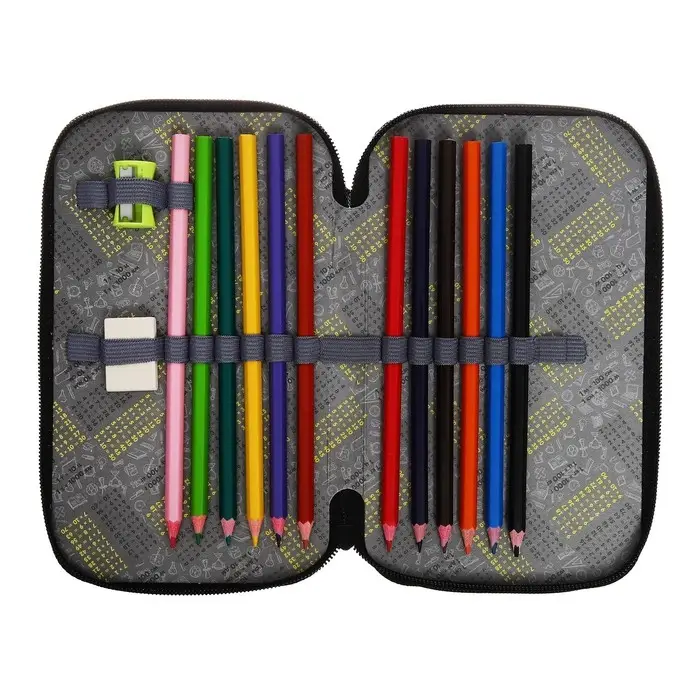 Пенал 2 секции, 125 х 205 мм, с наполнением 23 предмета, Calligrata Пенал 2 секции, 125 х 205 мм, с наполнением 23 предмета, Calligrata "Пиксели" ламинированный картон, 30П26/2/set