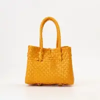 Сумка плетёная пластиковая, 23&times;11&times;30 см, жёлтая