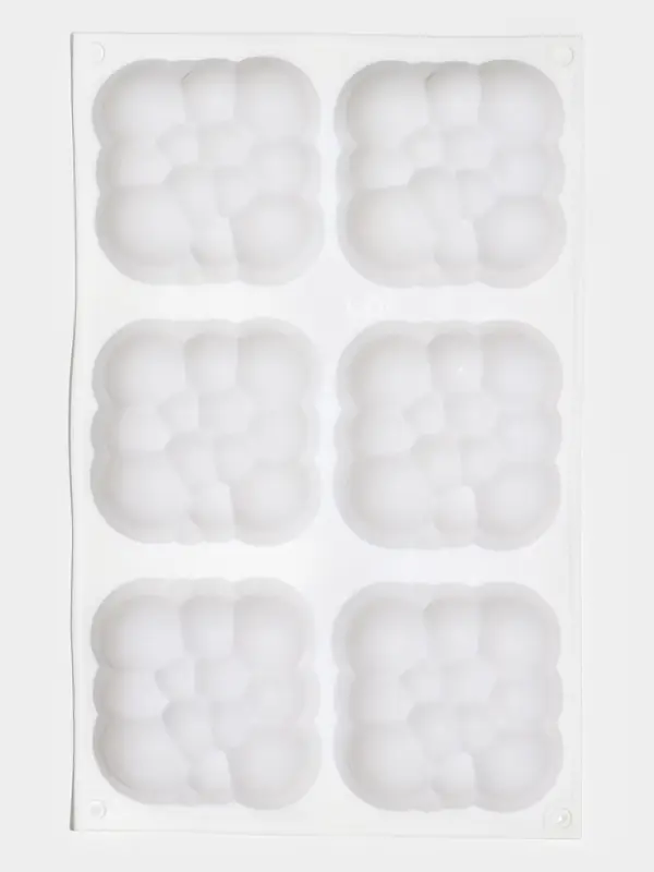 Форма для выпечки и муссовых десертов KONFINETTA &laquo;Облако&raquo;, силикон, 30&times;18.8&times;3.5 см, 6 ячеек (7.4&times;7.4 см), белая